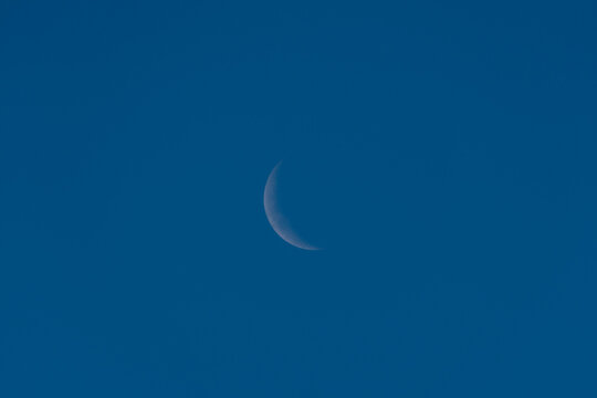 Crescent Moon in Blue Sky