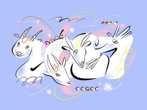 2027 numbers shaped like goats &ndash; concept of Year of the Goat
