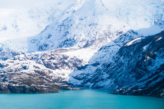 Turquoise Glacial Lake and Snow Mountains