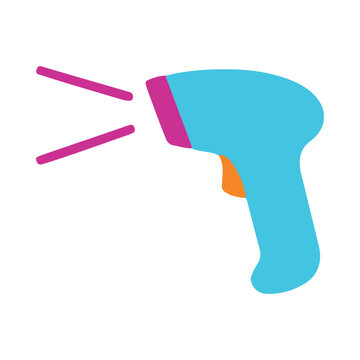 Barcode scanner reader device for inventory and package tracking, flat vector illustration