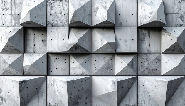 Concrete geometric breeze block with modern architectural texture