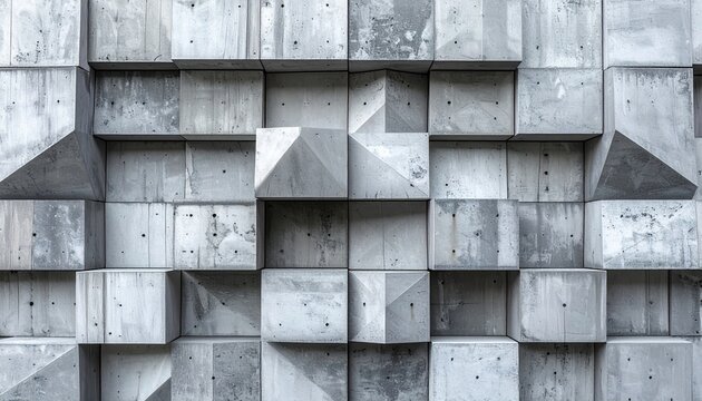 Concrete geometric breeze block with modern architectural texture