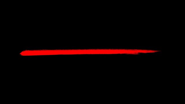 Animated Red Hand Drawn Marker Line Underline Stroke Motion Graphics Overlay with Alpha Channel   