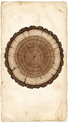 Fototapeta premium Spruce lumber rough cut texture on aged parchment background 