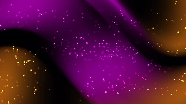 Geometric light traces purple particles across a plain basic background, while orange dust adds depth to abstract texture inspired by futuristic technology and digital space