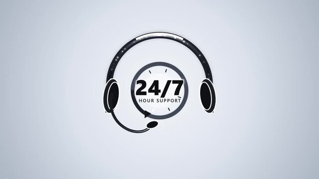 Headphones Graphic Showing Twenty Four Seamless Motion Loop 4K