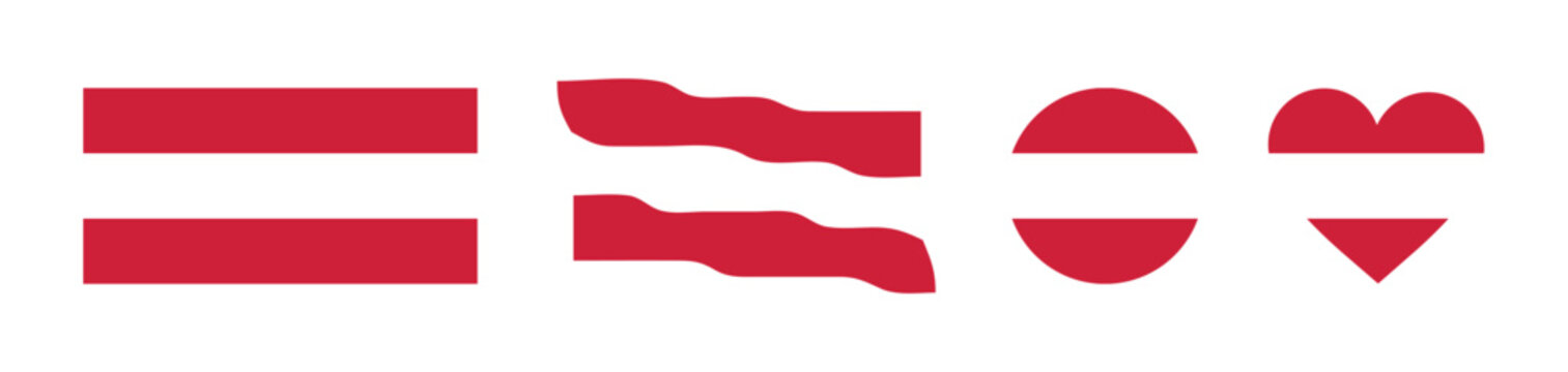Austria Flag Icon Set in Various Shapes