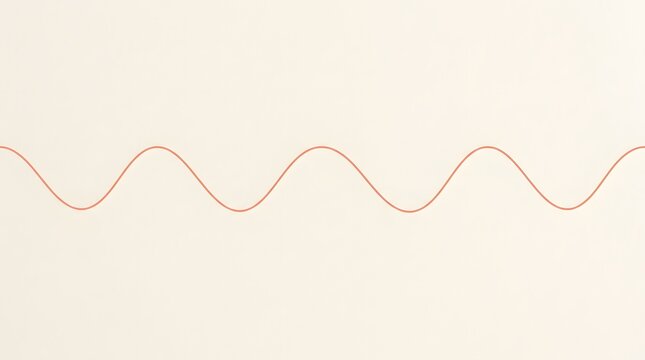 Minimalist abstract background featuring a single thin continuous wavy line on a soft beige paper texture