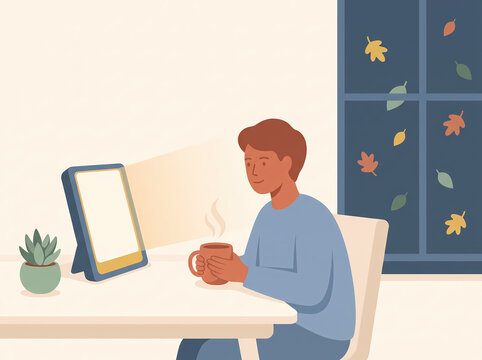 Light Therapy Lamp for Seasonal Affective Winter Blues Vector