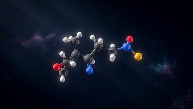 3d molecular structure of serine amino acid in space background