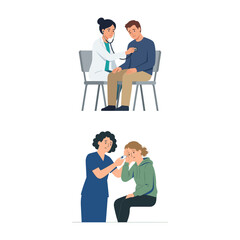 Fototapeta premium Physician Conducting Routine Medical Examinations on Patients in a Clinical Setting