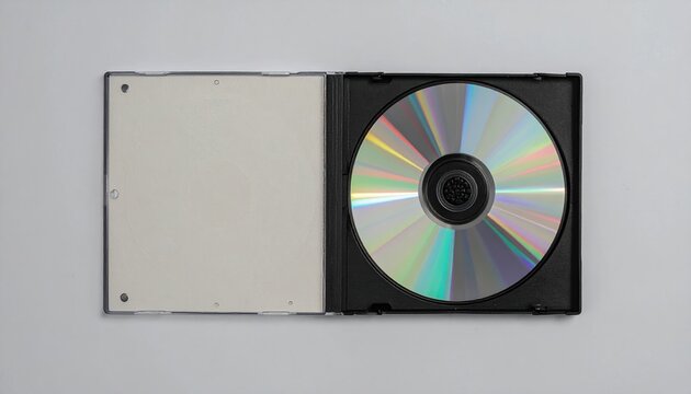 Blank compact disc inside jewel case for media packaging mockup