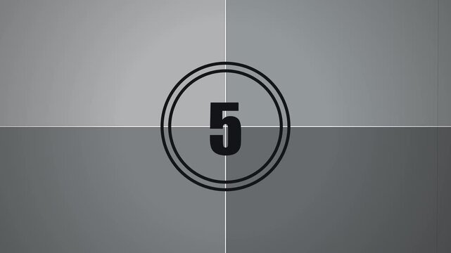 Classic Universal Film Countdown Leader Retro Movie Projection Clock for Cinema Video Production