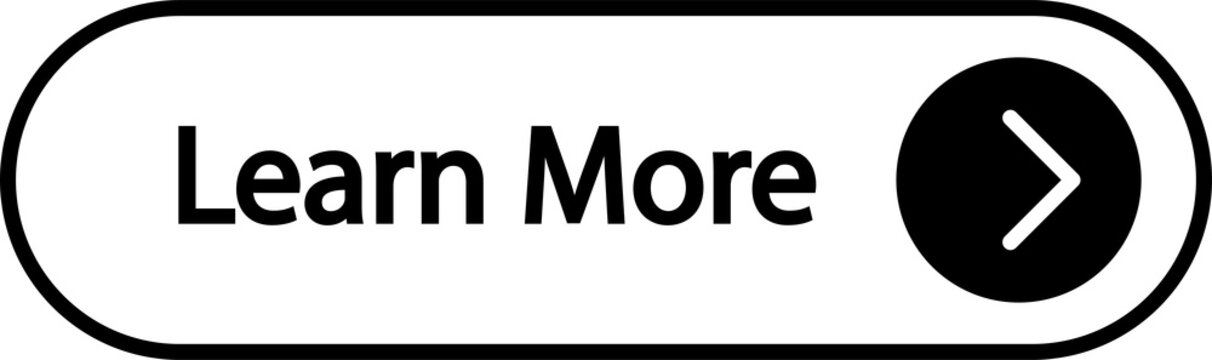 Learn More Black and White Button with Arrow Icon