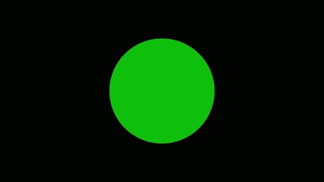 Black number seven inside a bright green circle isolated on a solid black background animation