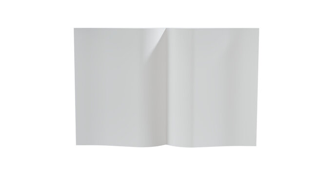 Open book white pages stacked front view in a transparent background