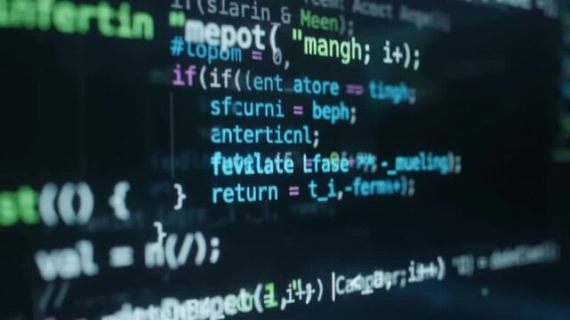 Digital Data Code Flow and Technology Network Background