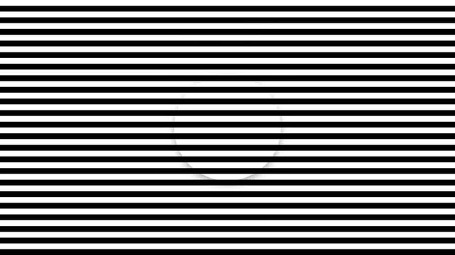 Fascinating optical illusion featuring parallel black and white lines with a moving circular shape floating