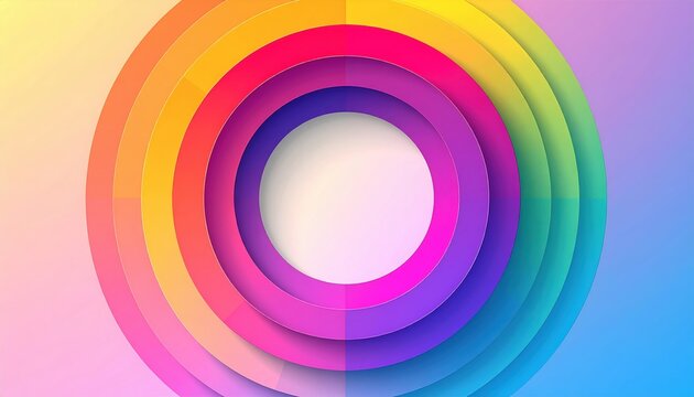 Rainbow gradient circle with colorful modern graphic design