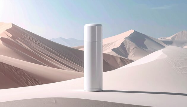 White plastic deodorant stick with clean cosmetic packaging design