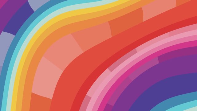 Abstract background animation with rainbow