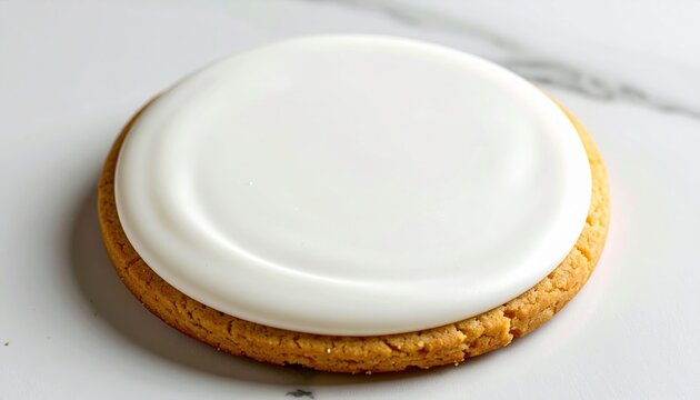 Blank round sugar cookie with white icing