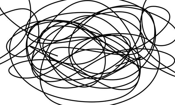 A hand-drawn chaotic line art graphic element for creative design projects.