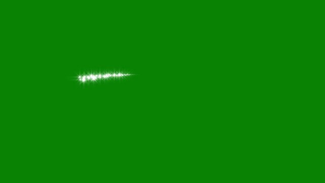 Luminous white sparkling dust trail loop animation glitter magic with chroma key green screen 4K