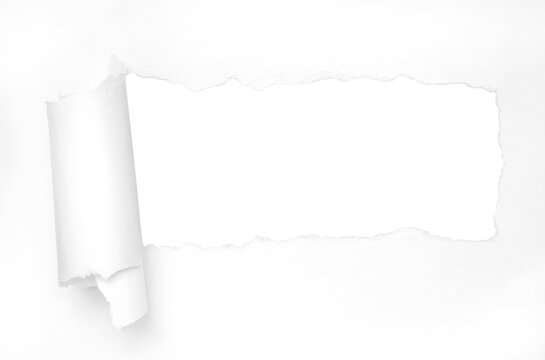 Torn White Paper Frame with Transparent Hole, Banner Template Overlay