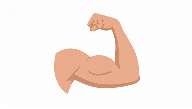 Flexing bicep arm icon representing strength, fitness and exercise