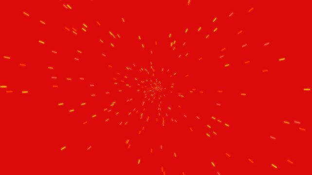 Abstract red background, with golden particle, motion effect, dynamic, light streaks and, hyperspace warp tunnel, animation for motion