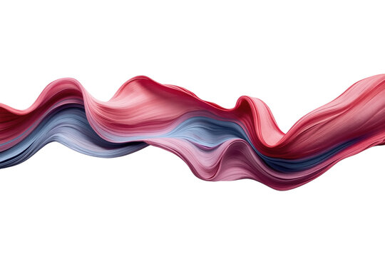 Flowing colorful satin fabric wave in a balanced front view