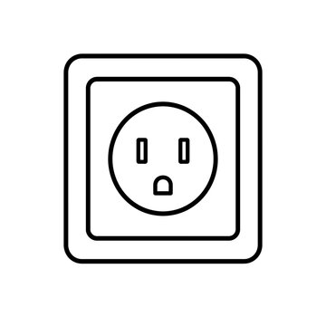 Electrical outlet icon with round plug design  
