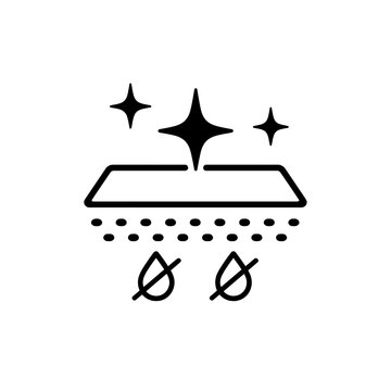 Cleaning symbol with sparkles and droplets for maintenance guide  