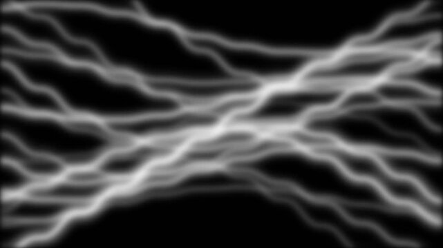 Abstract lightning electric discharge energy waves glowing on dark background