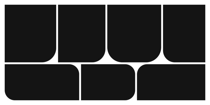 Collage paper background template with a horizontal montage of photo frames, gallery layouts, and stylish slide compositions for creative corporate moodboards. This elegant page design.