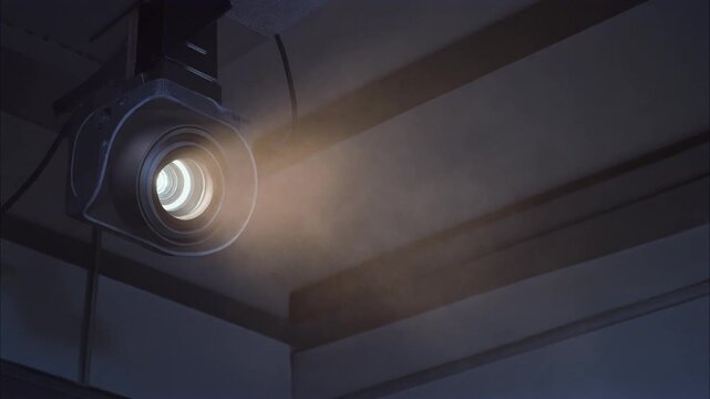 Dust drifting through a projector beam