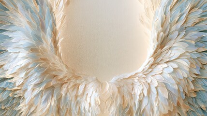 Fototapeta premium Angel Messenger Sympathy Background with Stained Glass Wings and Luminous Center, Christian Memorial Comfort Art