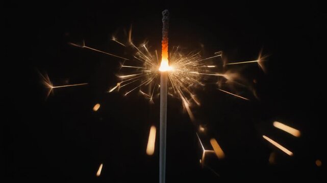 Sparkler burning in the dark