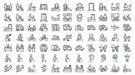 Obraz premium Collection Of Hand Drawn Stick Figure Icons For Design.