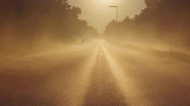 Heat haze shimmering above a road