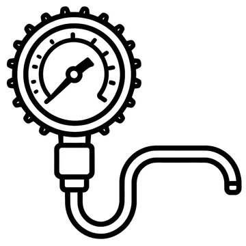 Pressure gauge icon pneumatic meter sign air tool automotive tire instrument diagnostic symbol check equipment measurement graphic indicator silhouette