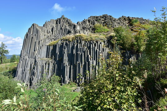geological,rock formation from whinstone near town Kamenick&yacute; Senov called organ