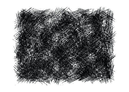 Black hatching grunge texture with chaotic pencil strokes for backgrounds.