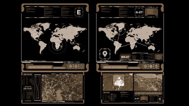 futuristic hud data interface loop background Hud UI element with transparent background futuristic hud target scan interface overlay