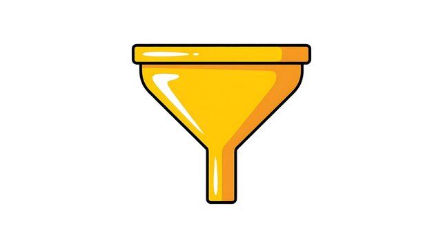 Yellow plastic funnel icon for pouring liquids
