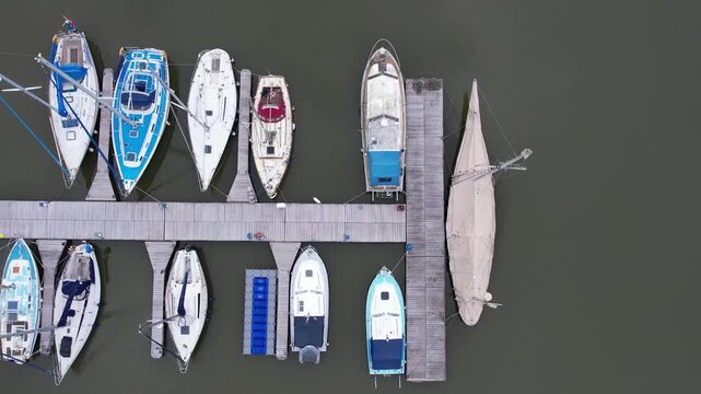 Aerial View of Preston City Docks and Port of Lancashire, Northern England, United Kingdom. Drone's Camera From Medium High Altitude on June 13th, 2025.