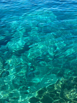 Blue sea water background vertical