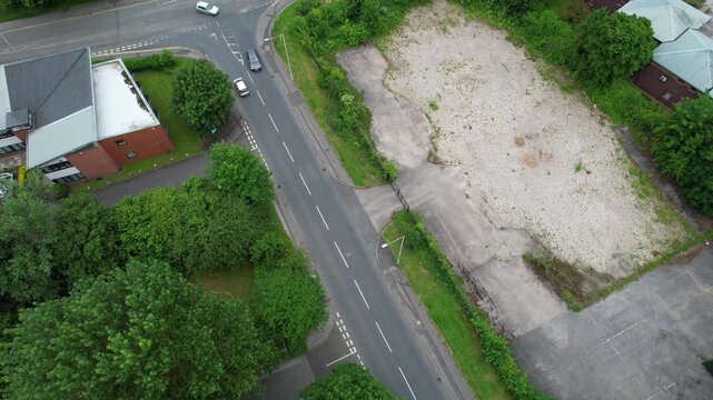 Aerial View of Preston City Docks and Port of Lancashire, Northern England, United Kingdom. Drone's Camera From Medium High Altitude on June 13th, 2025.