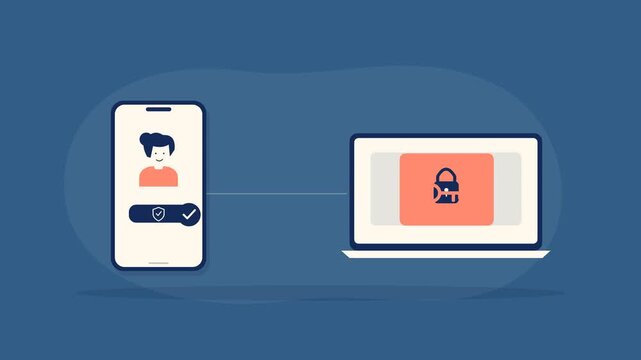 Smartphone Passkey Biometric Computer Unlock Animation